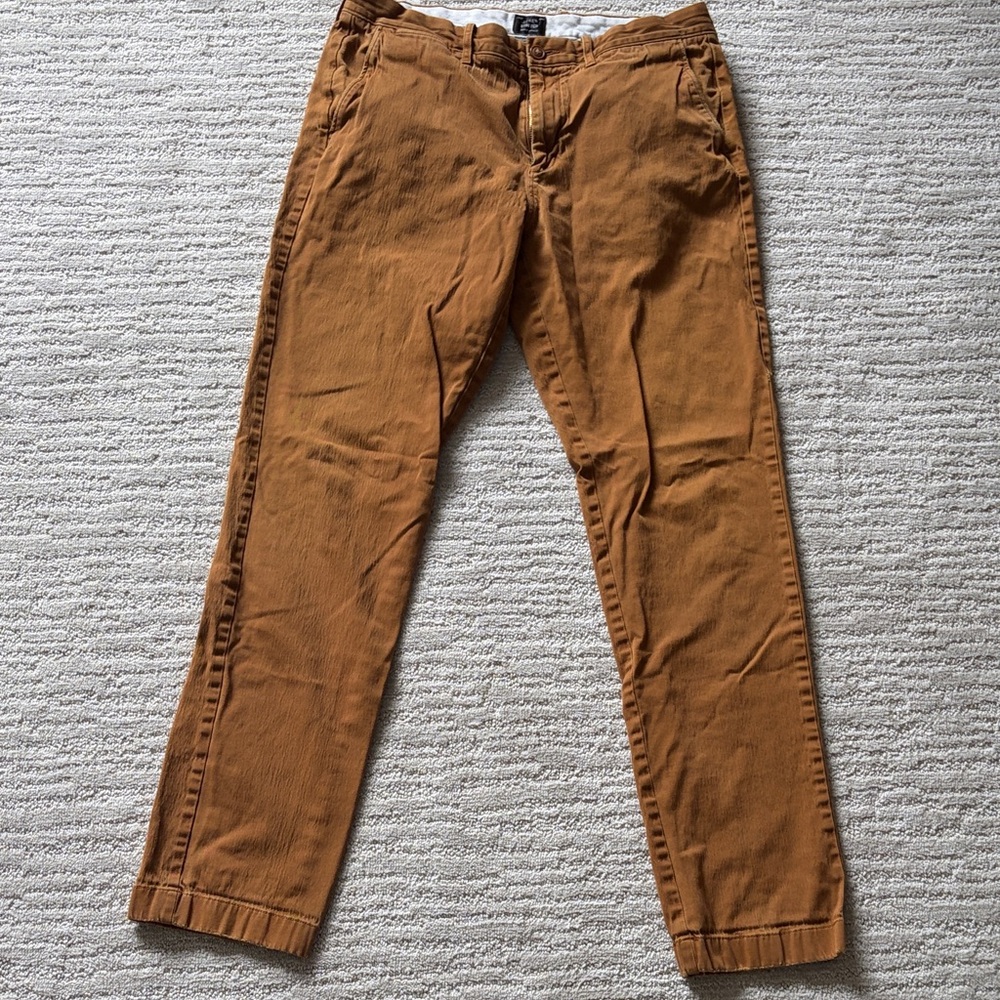 J. Crew Men's Chinos in Rust Brown